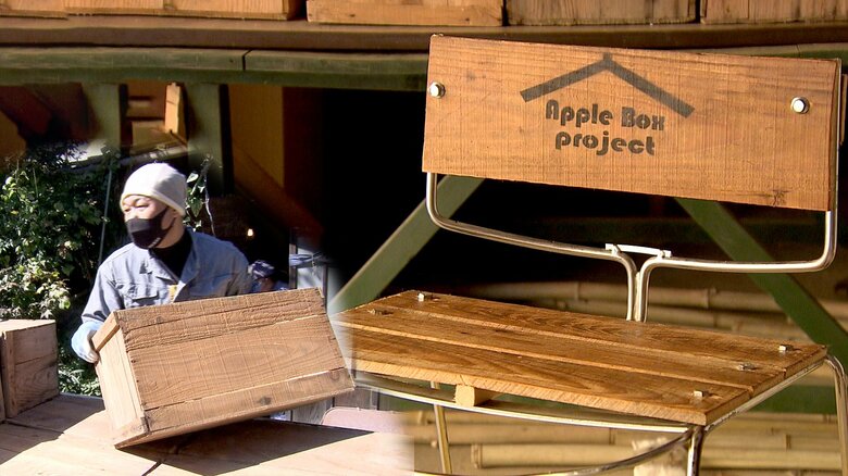 倉庫に眠る“リンゴの木箱”をおしゃれな椅子に　地域に広がる「アップサイクル」【長野発】｜FNNプライムオンライン