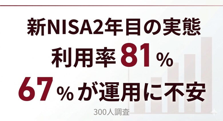 【新NISA300人調査】利用率81％も年間投資額は50万円未満が最多　67％が資産運用に不安
