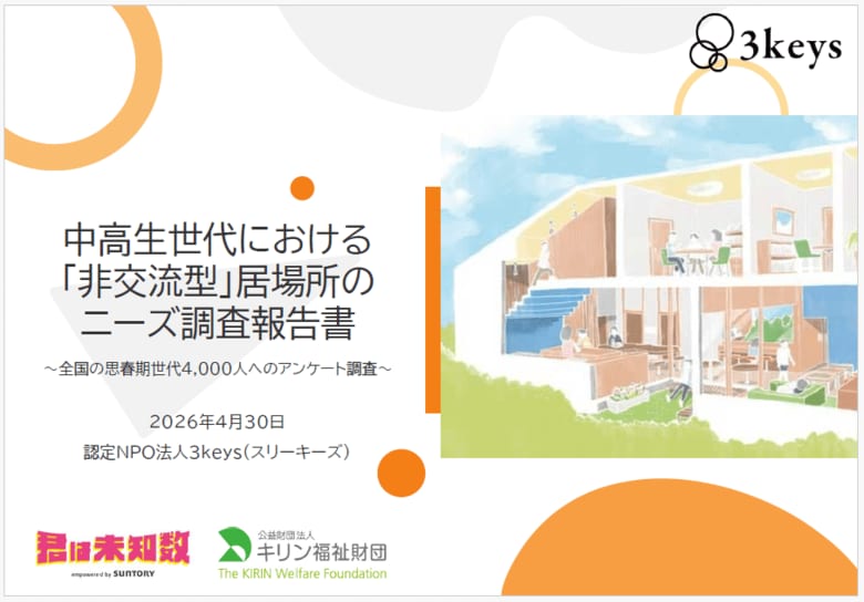 【5/26オンライン報告会実施】思春期世代4,000人への「非交流型」居場所のニーズ調査・最終報告書を公開