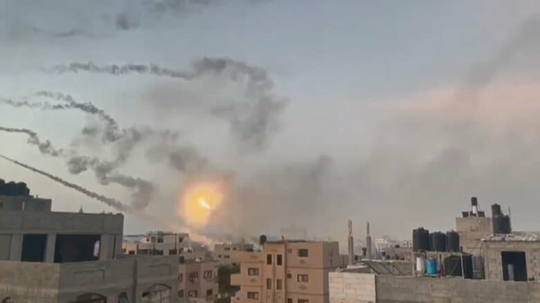 パレスチナ自治区ガザからイスラエルにロケット攻撃(10月7日)