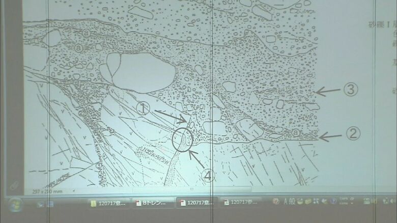 活断層とされたスケッチ