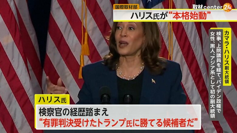 激戦州のウィスコンシン州で演説を行うハリス氏