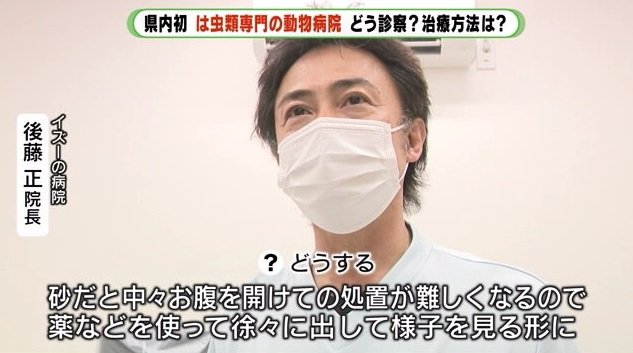 後藤院長：薬を使って徐々に砂を出す