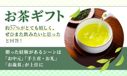 【お茶ギフト】約57%が「とても嬉しく、ぜひまた飲みたいと思った」と回答！贈った経験があるシーンは「お中元」「手土産・お礼」「お歳暮」が上位に