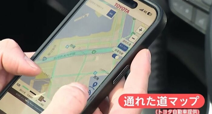 「通れた道マップ」で走行情報を得られる