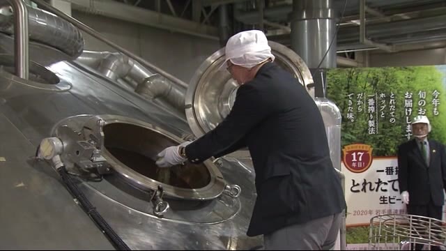 遠野産ホップ使用ビール仕込み 仙台市の工場で<岩手県>