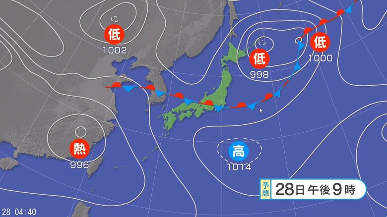 関東甲信地方では「警報級の大雨」の可能性　24時間予想降水量は関東地方北部60ミリ・関東地方南部80ミリ・甲信地方100ミリ（29日午前6時まで 多い所で）　土砂災害などに注意・警戒｜FNNプライムオンライン