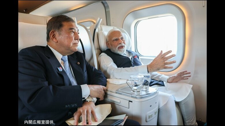 石破首相がインド・モディ首相と東北新幹線に同乗　インドに導入予定の日本の新幹線アピールか｜FNNプライムオンライン