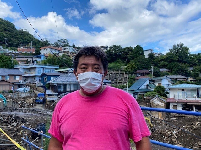 松本早人さんは自宅が高台にあり難を逃れたが燐家が流された