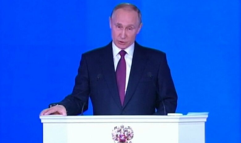 教書演説を行うプーチン大統領(2018年)