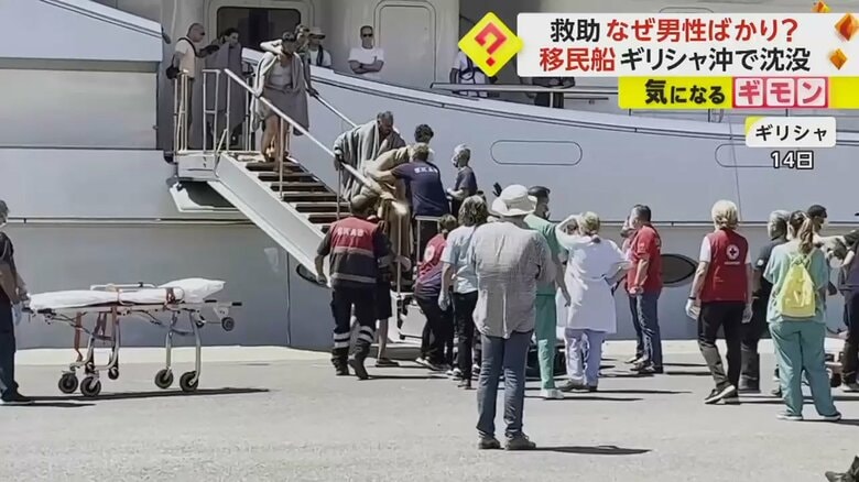 ギリシャの町に降ろされる移民たち