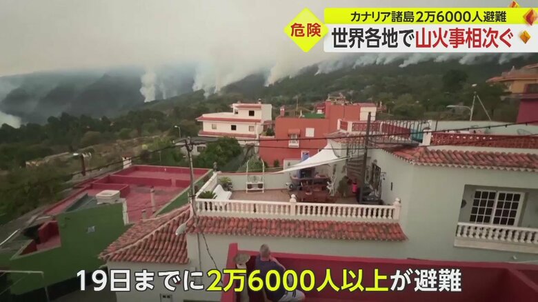 スペイン領カナリア諸島のテネリフェ島。2万6000人以上が避難