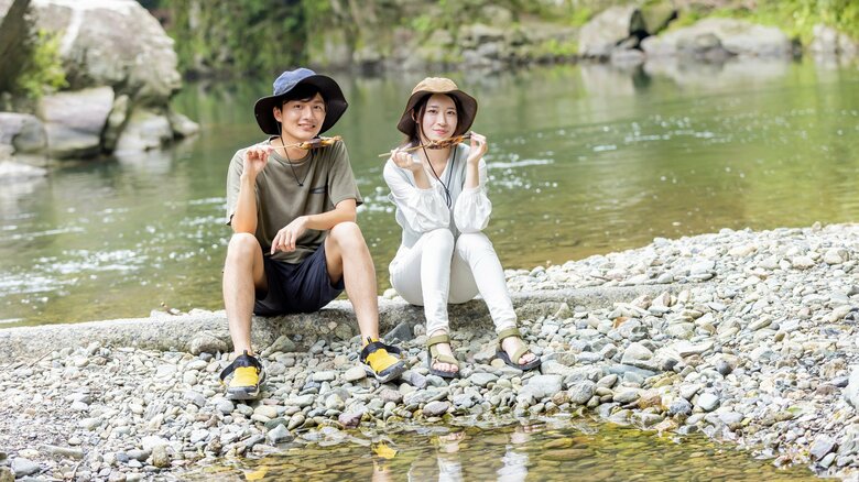 河原で草が生えていない場所は増水時は水没する危険　画像はイメージ