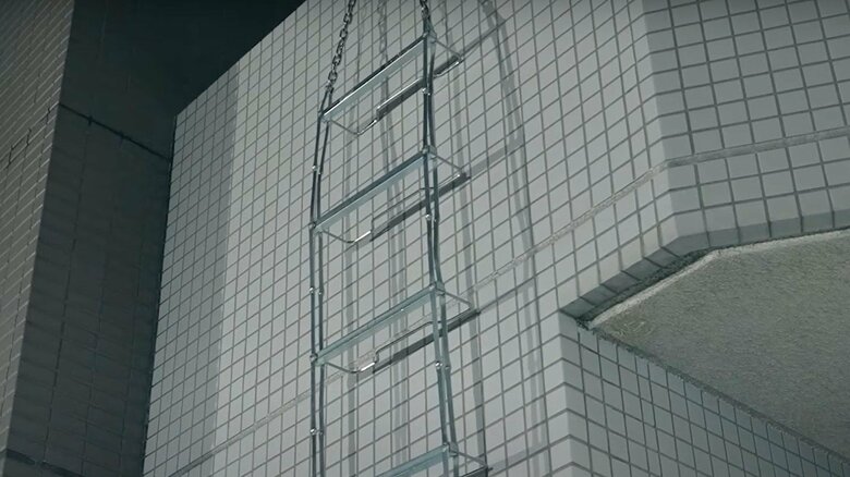 吊り下げ式は引っ掛けて使う（提供：東京消防庁）