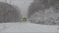 福島市・土湯峠は雪 標高約1200mの野地温泉では激しい吹雪に<福島県・11月24日>