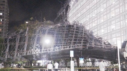 「強風で工事中の鉄骨や壁が…」高さ30メートルの足場崩れる　当時は竜巻注意情報が発表　千葉市