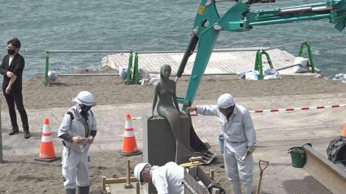 人魚像を安全な場所へ