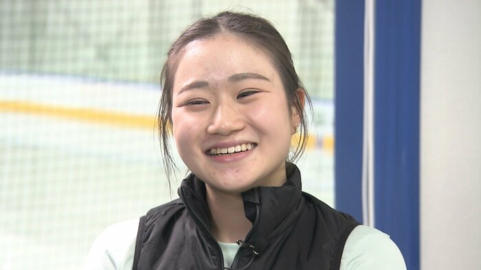 インタビューに応じる河辺愛菜