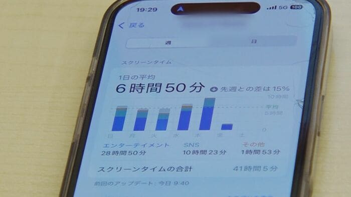 「スマホ認知症」と診断された男性のスマートフォン