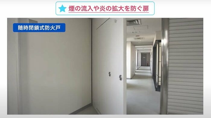 作動中の防火扉
