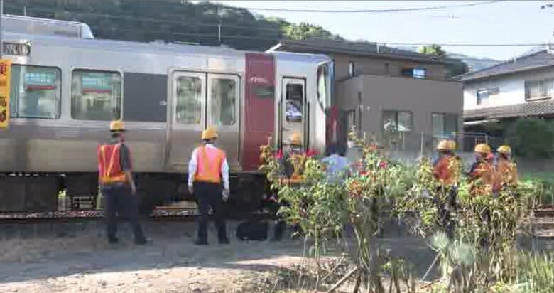 勝手踏切を渡ろうとしたか　８０歳男性が列車と接触し死亡　ＪＲ山陽線で一時運転見合わせ　広島市安芸区｜FNNプライムオンライン