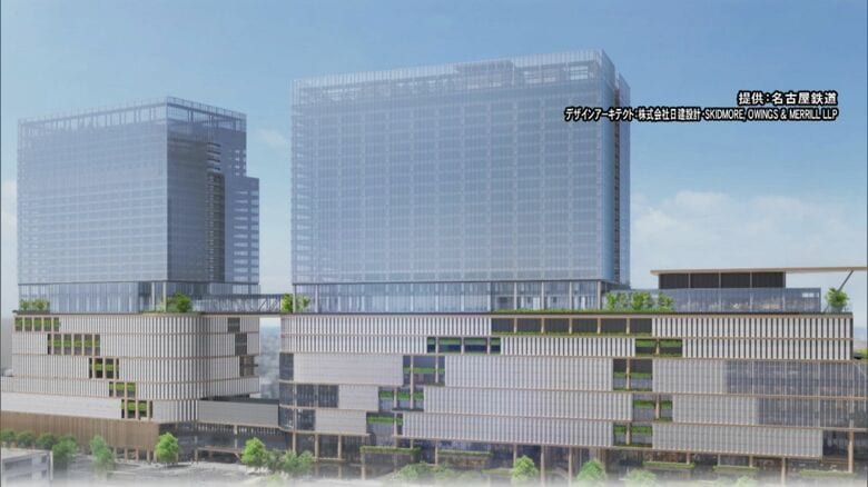 高級ホテルはハイアット『アンダーズ』に決定…名古屋駅前再開発のイメージ図公表 高さ約170mの高層ビルが2棟｜FNNプライムオンライン