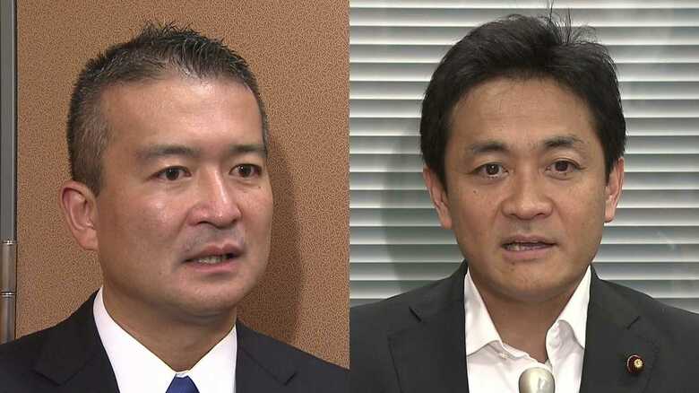 去年は「希望の党」でした。　（左から）津村氏、玉木氏　