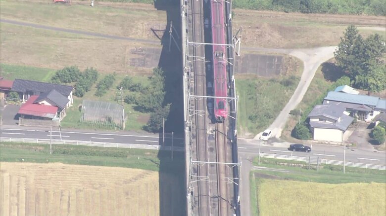連結部分が外れた東北新幹線