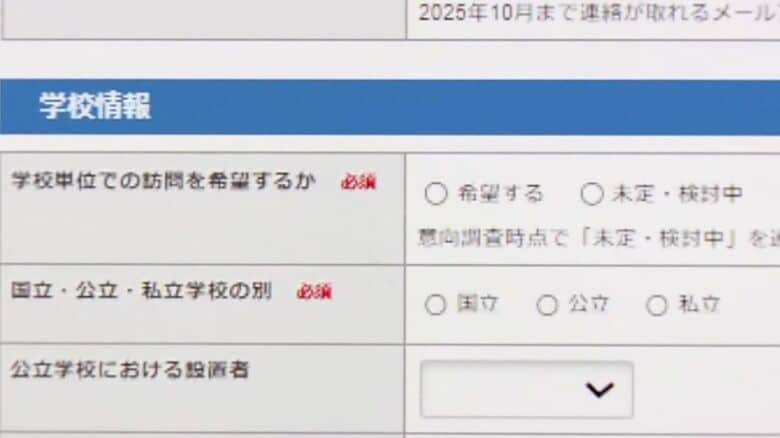 アンケート回答画面