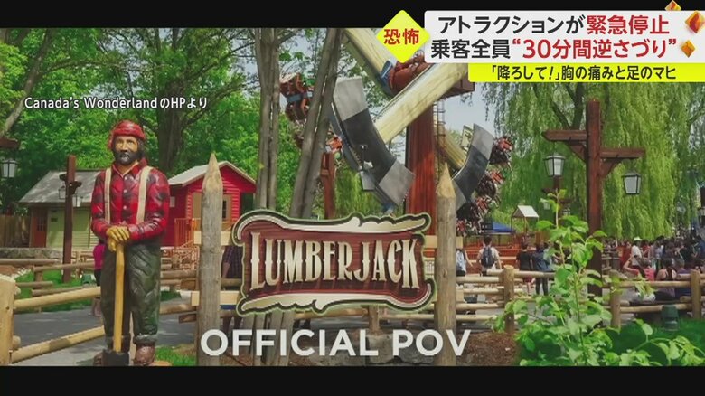 斧を持った木こりのような人形が出迎えるアトラクション