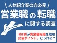 【人材紹介業の方必見!】約3割が営業職から異業種へ転職を経験。妥協ポイント、どう作る?