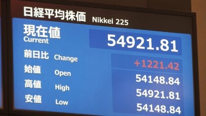 日経平均株価大きく反発　上げ幅一時1200円超　日米首脳会談への期待感相まって買いが先行