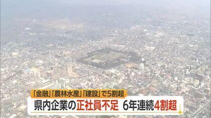 県内の正社員不足6年連続で4割超え（前年比-4.2pt）　金融・農林水産・建設業界は5割超え　山形