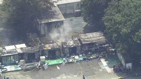 プレハブのゴミ置き場から出火　陸上自衛隊・朝霞駐屯地で火事　1時間半後に鎮火