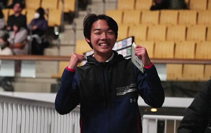 自己ベストの得点が出て喜ぶ小河原