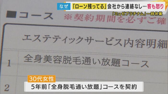 5年前に「全身脱毛通い放題」のコースを契約