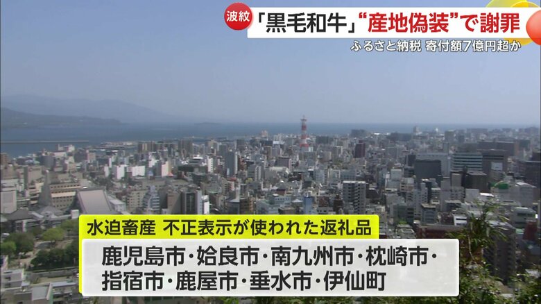 24日時点で返礼品に産地偽装の商品を使用していたことが分かっている8つの自治体
