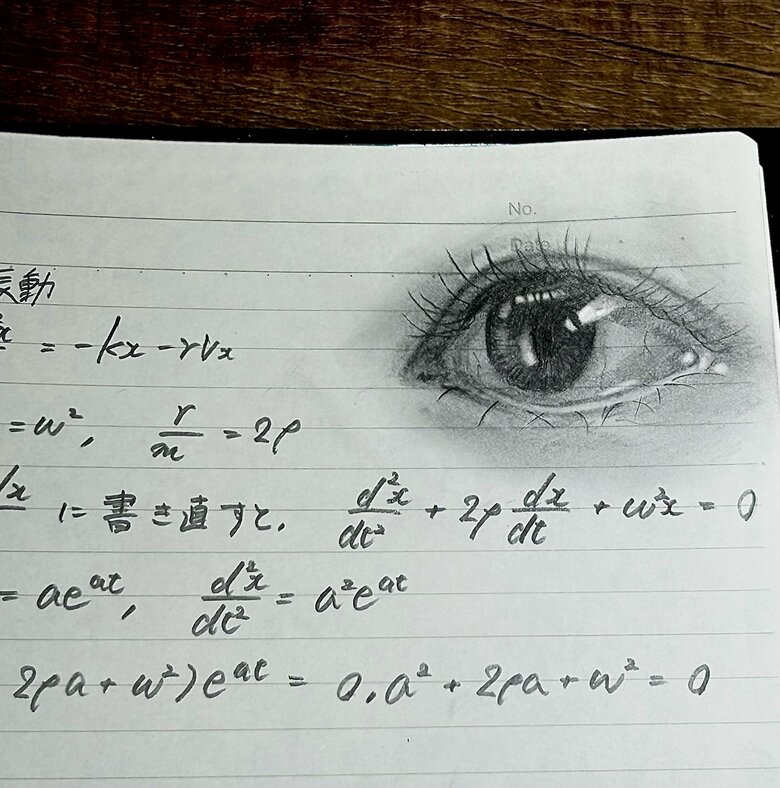 小学生から10年後に描いた“片目”（提供：あぱる。とさん）