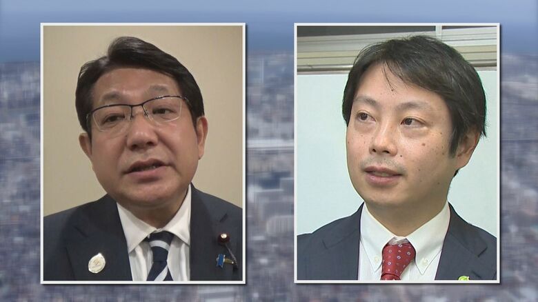 自民党・塚田一郎 衆院議員（左）／日本維新の会・石崎徹 元衆院議員（右）