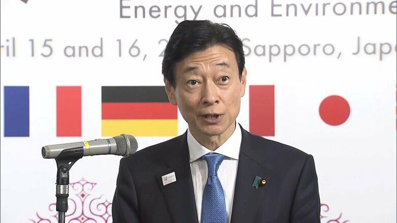 処理水「歓迎」は「言い間違いだった」と釈明した西村経産相（4月16日）