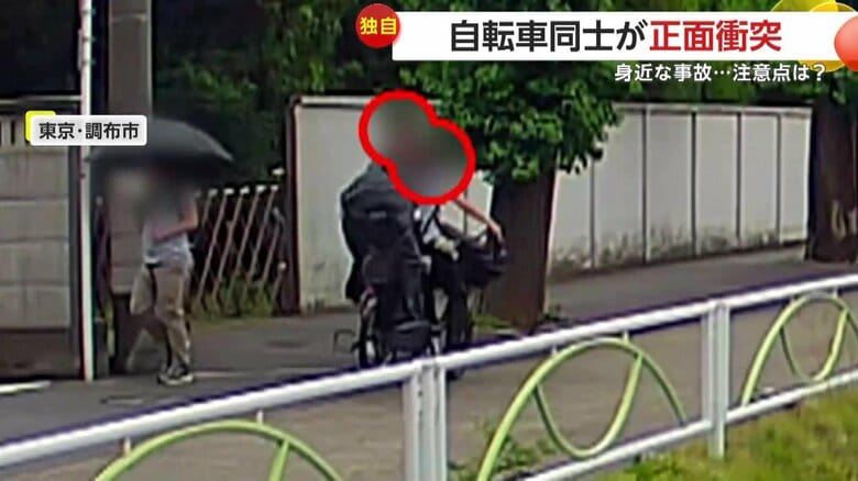 2台の自転車が衝突した瞬間（提供：ドラレコライダー）