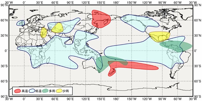ラニーニャ現象発生時の12〜2月の天候の特徴（気象庁HPより）