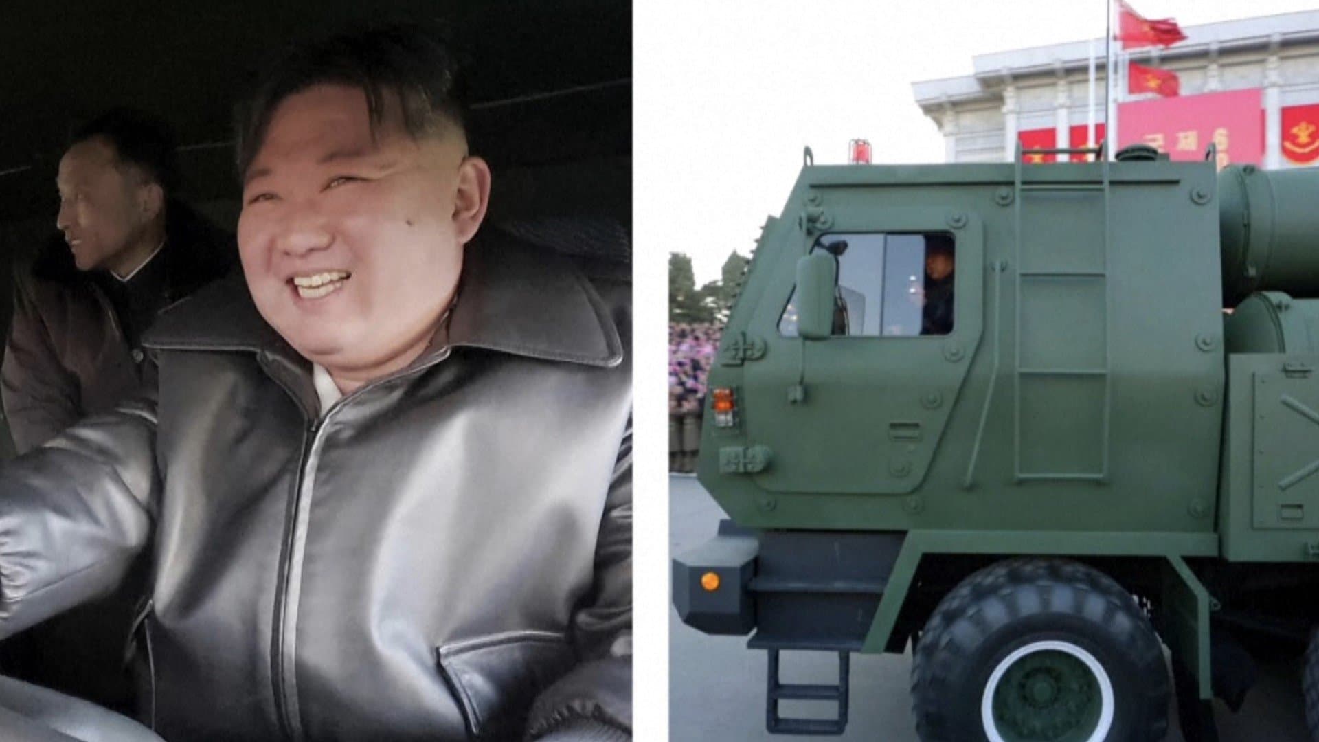 金正恩総書記が600ミリ大型ロケット砲の車両を運転…北朝鮮メディアが