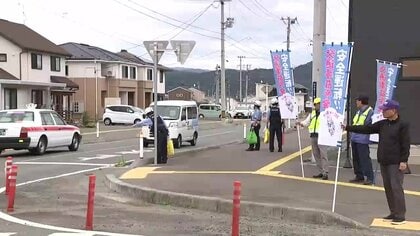 事故最多の交差点・盛岡市向中野　警察が交通安全を呼びかけ　信号がない十字路で一時停止徹底を　岩手県
