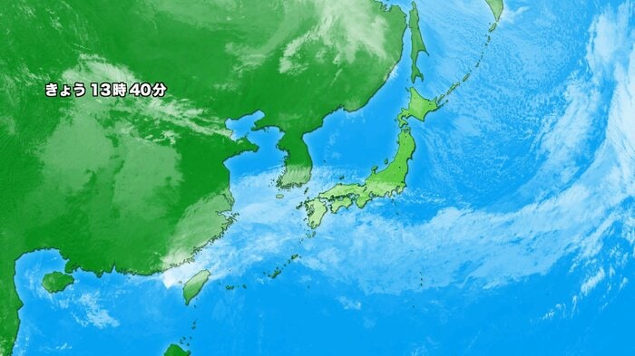 12日午後1時40分の気象衛星画像