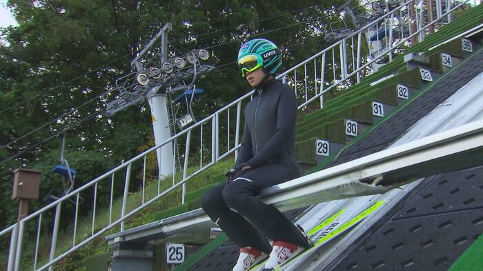 ジャンプ前の真剣な表情