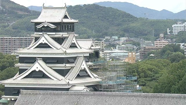 熊本城小天守4階の足場を解体【熊本】