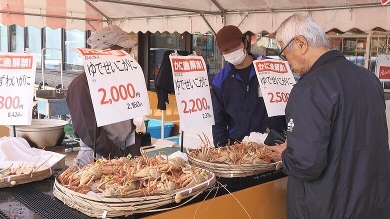 例年より3～4割高くても「買いたい！食べたい！」越前がに　店頭“ゆでたて販売”始まる　価格は来週にも落ち着くか　福井｜FNNプライムオンライン
