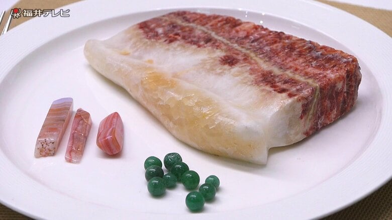 お肉に見えるけど…実は石　“地球のカケラ”鉱物の魅惑の世界　福井だけの「コンペイトウ石」含む400点が一堂に｜FNNプライムオンライン