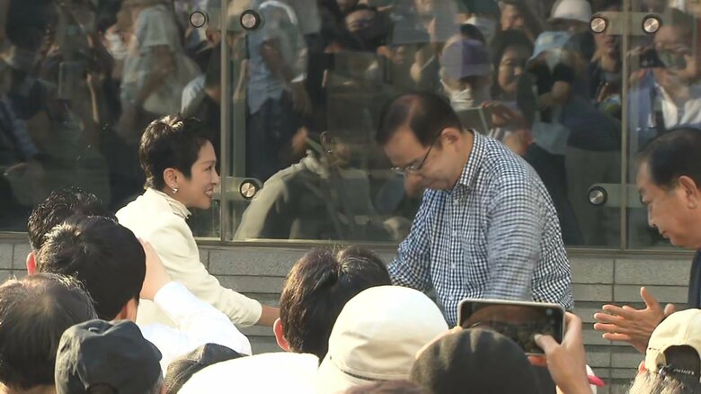 蓮舫氏の応援演説を行った共産党の志位和夫議長（7月5日）